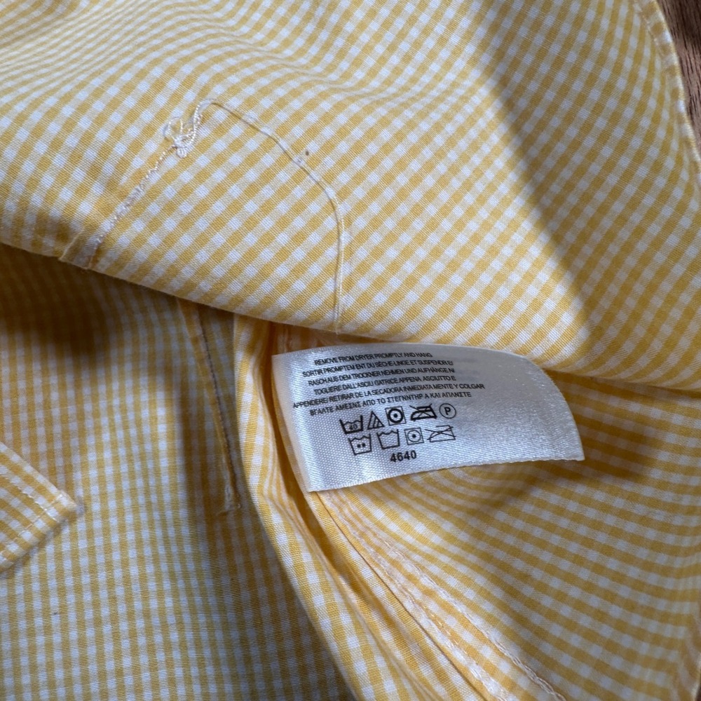 Brooks Brothers 346 Button Down Women 8 Yellow Gingham Non-Iron Cotton Fitted - Picture 8 of 12